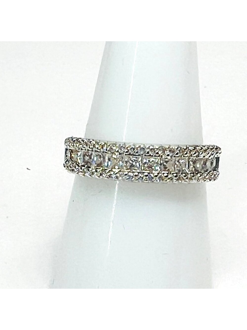Ring Bomb Party Ring, size 7, CZ looking mini stones